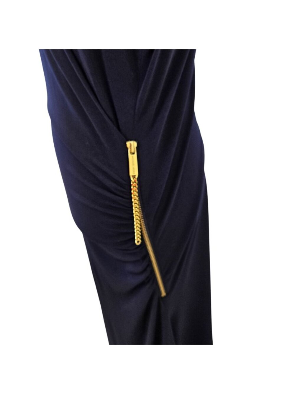Michael Michael Kors Jersey Size Zip Asymmetrical Midi Dress Size Large - Picture 5 of 6